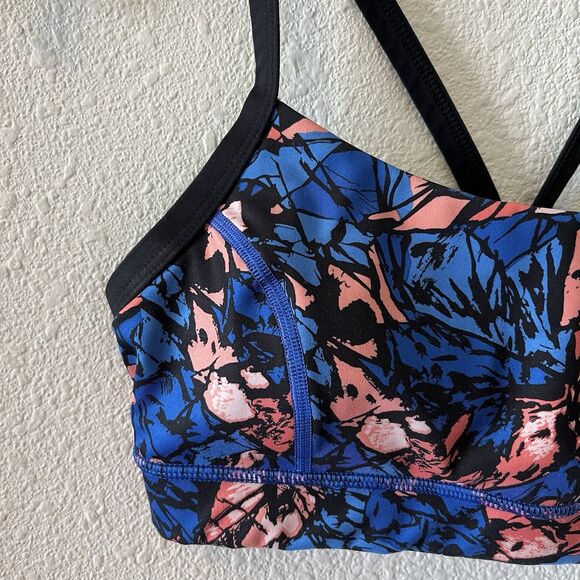 LULULEMON Rise and Run Bra Size 6 Mini Paint Storm Harbor Blue Multi Black - Picture 2 of 15
